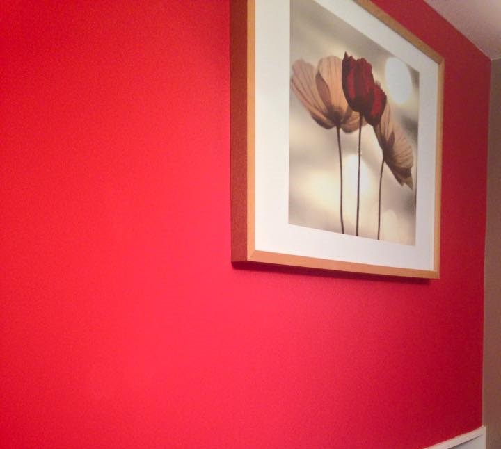 red painted wall